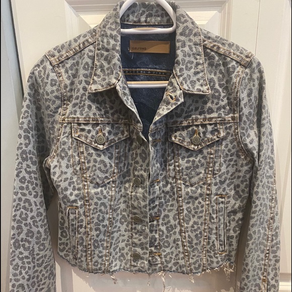 GRLFRND CARA LEOPARD PRINT CROPPED DENIM - Picture 2 of 10